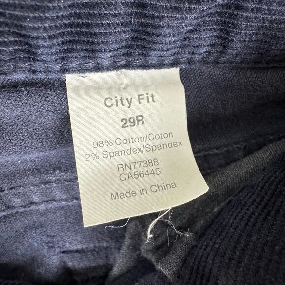 J. Crew Dark Navy Blue Straight Leg‎ City Fit Mid Rise Corduroy Pants Size 29R - Picture 6 of 7